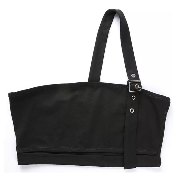 Buckle Strap Tube Tank Top NEW Black - Picture 4 of 10